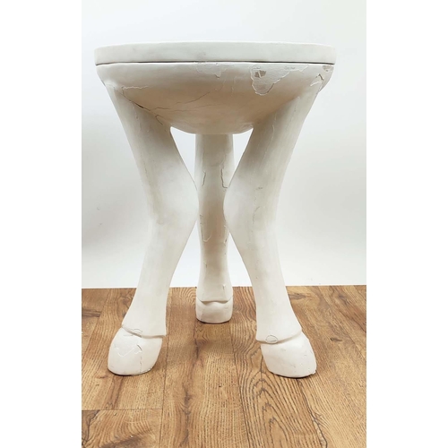 574 - PAOLO MOSCHINO HORSE PLASTER STOOL, 54cm H x 40cm.