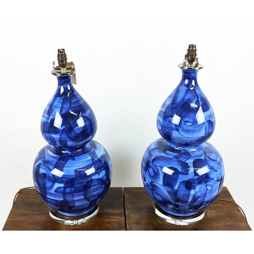 586 - PAOLO MOSCHINO TABLE LAMPS, a pair, glazed ceramic, 64cm H.