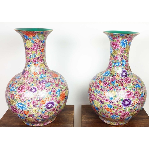 596 - VASES, a pair, 57cm H, glazed ceramic.