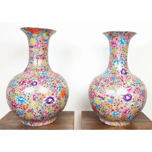 596 - VASES, a pair, 57cm H, glazed ceramic.