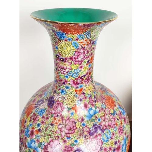 596 - VASES, a pair, 57cm H, glazed ceramic.