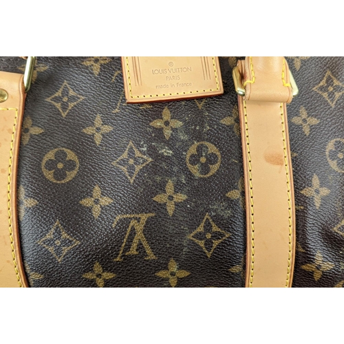 61 - LOUIS VUITTON KEEPALL 60, monogram coated canvas with leather handles and trims, name tag, brown can... 