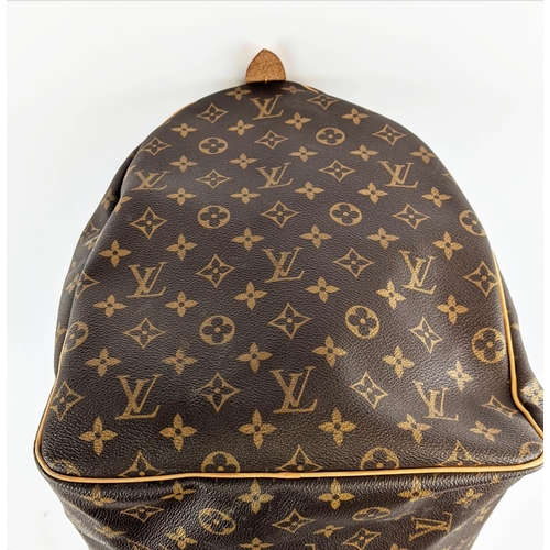 61 - LOUIS VUITTON KEEPALL 60, monogram coated canvas with leather handles and trims, name tag, brown can... 