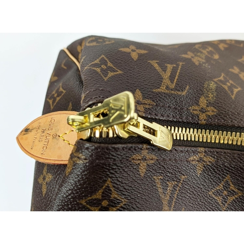 61 - LOUIS VUITTON KEEPALL 60, monogram coated canvas with leather handles and trims, name tag, brown can... 