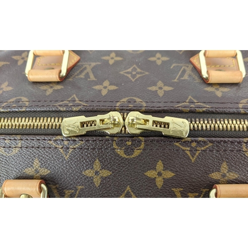 62 - LOUIS VUITTON CRUISER 45 TRAVEL BAG, monogram canvas and leather trims, name tag, ardillon buckle cl... 