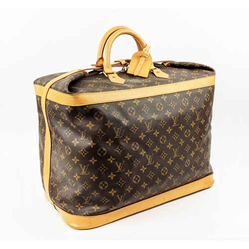 62 - LOUIS VUITTON CRUISER 45 TRAVEL BAG, monogram canvas and leather trims, name tag, ardillon buckle cl... 