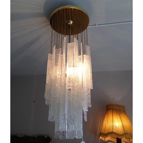 634 - MURANO CHANDELIER, mid 20th century, approx 110cm H from ceiling to lower point with hanging glass r... 