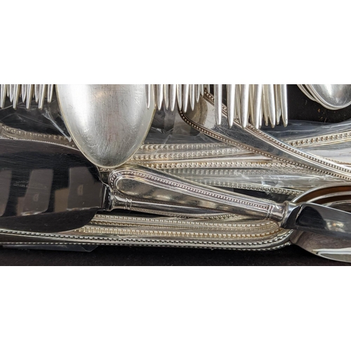 68 - A HARRODS SILVER-PLATED CANTEEN OF CUTLERY, cased, of EPNS A1 grade, comprising twelve place setting... 