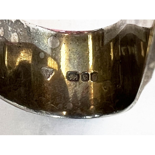 86 - BOHEMIA CZECH PUNCH BOWL AND LADLE, cranberry and gilt cut glass along with silver ice tongs, approx... 