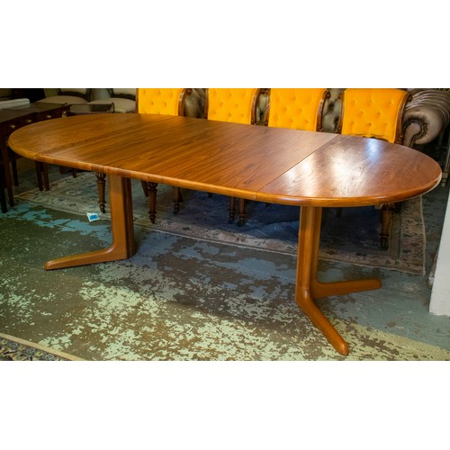 605 - SKOVBY DINING TABLE, Danish teak with two extra leaves, 73cm H x 111cm D, 211cm extended, each leaf ... 