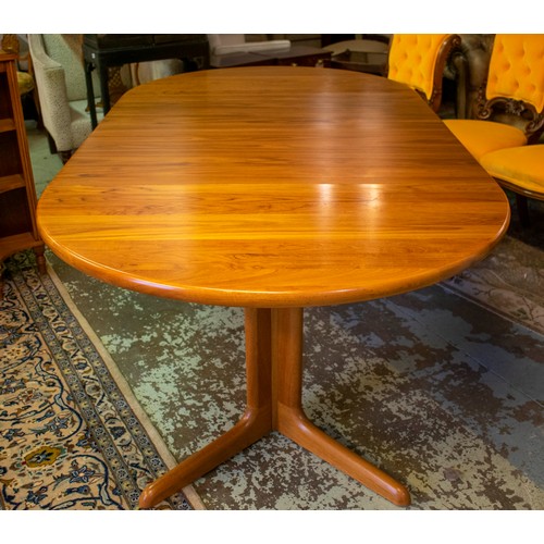 605 - SKOVBY DINING TABLE, Danish teak with two extra leaves, 73cm H x 111cm D, 211cm extended, each leaf ... 