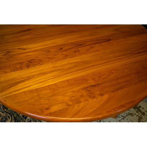 605 - SKOVBY DINING TABLE, Danish teak with two extra leaves, 73cm H x 111cm D, 211cm extended, each leaf ... 