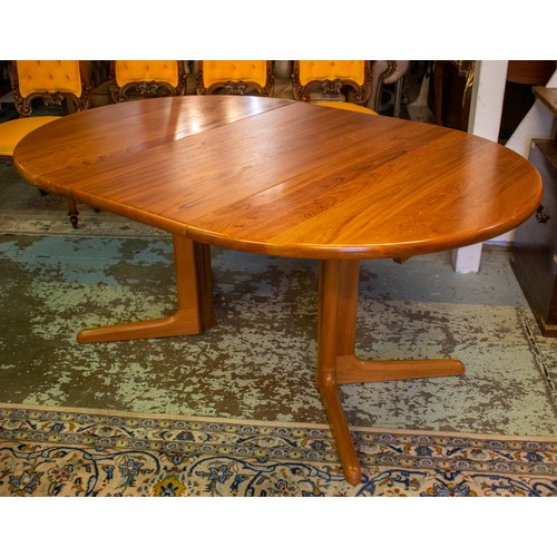 605 - SKOVBY DINING TABLE, Danish teak with two extra leaves, 73cm H x 111cm D, 211cm extended, each leaf ... 