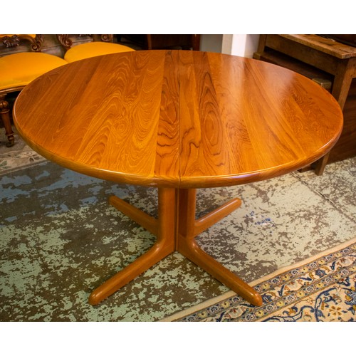 605 - SKOVBY DINING TABLE, Danish teak with two extra leaves, 73cm H x 111cm D, 211cm extended, each leaf ... 