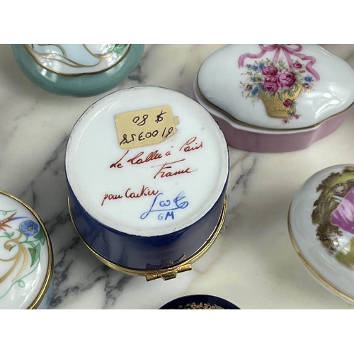 95 - ENAMELLED PILL BOXES, various makers, including moorcroft, halcyon days, a Tiffany silver example, F... 