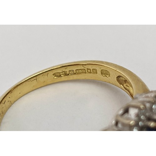 77 - FOUR VARIOUS DRESS RINGS, comprising a 22ct gold wedding band, ring size Q½, 4.64 grams; a 9ct gold ... 