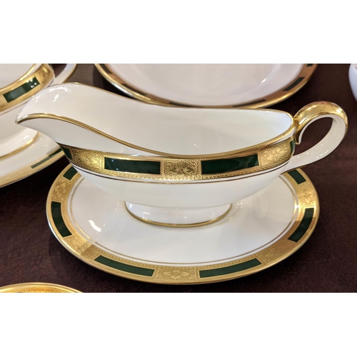 96 - AN AYNLSEY 'EMPRESS LAUREL' DINNER SERVICE, comprising approximately 14 dinner plates, 14 dessert pl... 