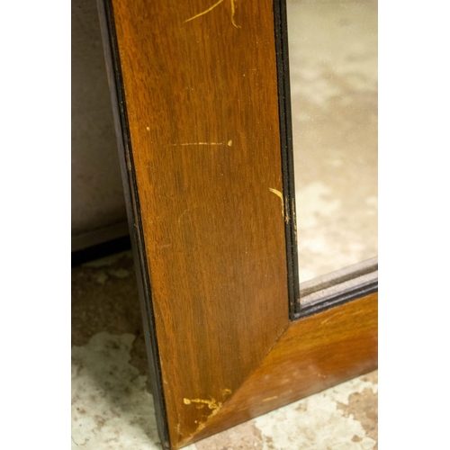 186 - WALL MIRRORS, 150cm x 100cm, a pair, 20th century walnut and ebonised. (2)