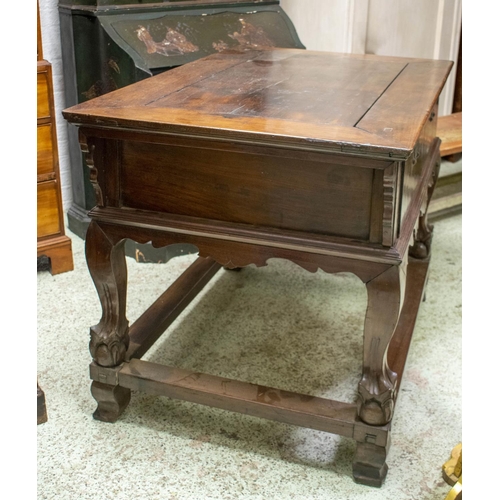 169 - CENTRE TABLE, 91cm H x 190cm x 81cm, 19th century Asian teak with two drawers.