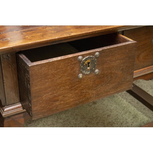 169 - CENTRE TABLE, 91cm H x 190cm x 81cm, 19th century Asian teak with two drawers.