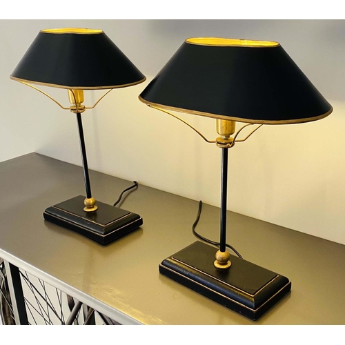 358 - BOUILLOTTE STYLE TABLE LAMPS, a pair, 42cm x 31cm x 20cm. (2)