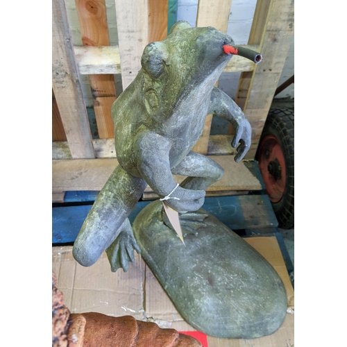 329 - FROG WATER FOUNTAIN, cast metal, 71cm H.