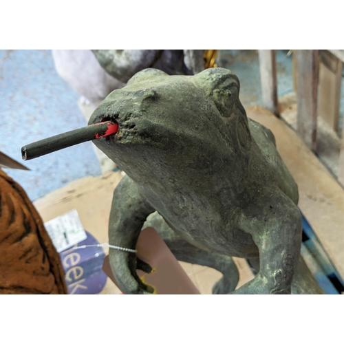 329 - FROG WATER FOUNTAIN, cast metal, 71cm H.