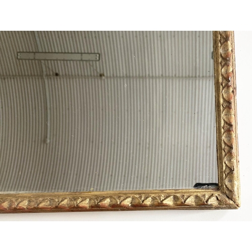 115 - WALL MIRROR, 120cm W x 100cm H, 19th century giltwood, with stepped landscape rectangular frame.