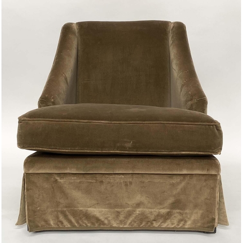 123 - ARMCHAIRS, a pair, Egerton moss green velvet upholstered, 70cm W. (2)