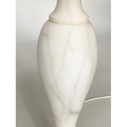 126 - ALABASTER LAMPS, a pair, 60cm H, turned column form, with shades. (2),