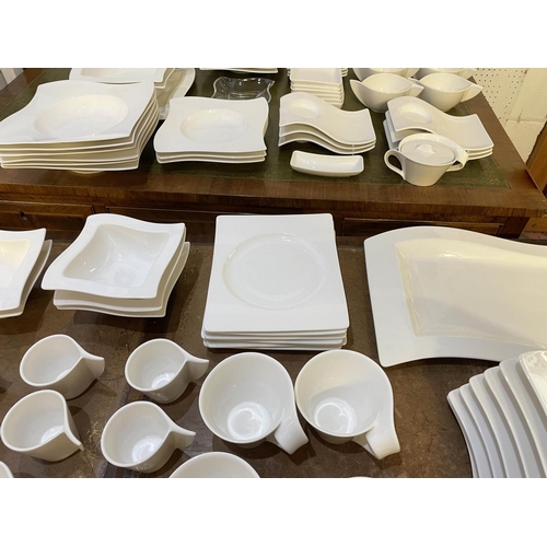 13 - VILLEROY AND BOCH NEW WAVE DINNER SERVICE, a six place setting, comprising dinner plates, soup bowls... 