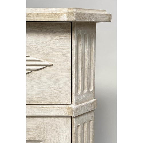 131 - GUSTAVIAN STYLE CABINET, 103cm W x 56cm D x 97cm H, Swedish traditionally, grey painted, with two fr... 