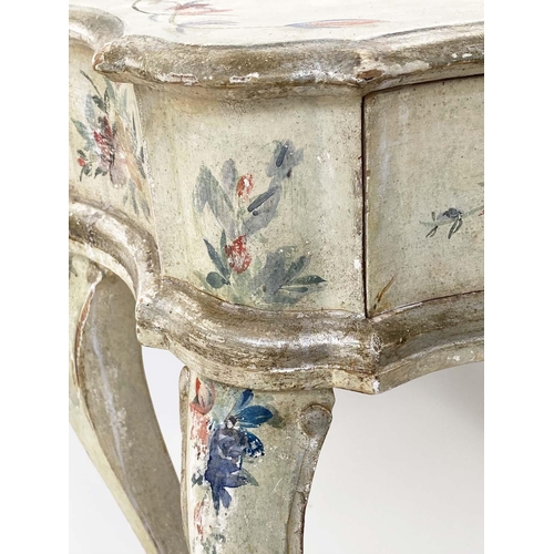 133 - VENETIAN COMMODES, a pair, early 20th century North Italian, Venice, parcel gilt and hand painted wi... 