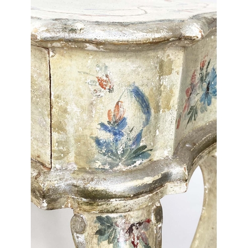 133 - VENETIAN COMMODES, a pair, early 20th century North Italian, Venice, parcel gilt and hand painted wi... 