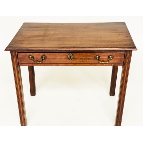 144 - WRITING TABLE, 81cm W x 46cm D x 72cm H, George III period mahogany, rectangular top with full width... 