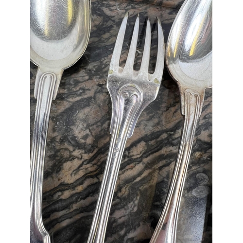 15 - QUANTITY OF FRENCH SILVER PLATED FLATWARE, including a Christofle ladle, animal knife rests and vari... 