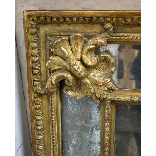 181 - WALL MIRROR, 81cm W x 115cm H, early 19th century Continental, the gilt frame with bevelled borders ... 