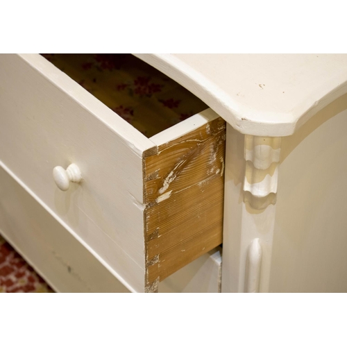 240 - COMMODE, 81cm H x 95cm W x 50cm D, North European, white painted, with three drawers.