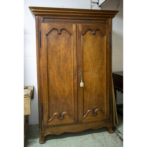 248 - ARMOIRE, 130cm W x 201cm h x 61cm D, early 19th century French walnut, a pair of doors with shaped p... 