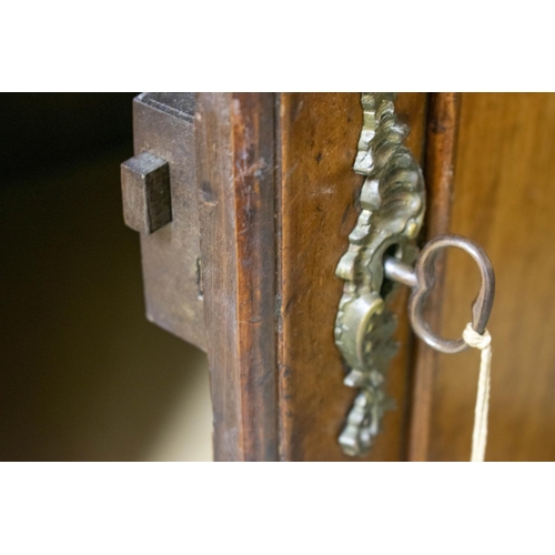 248 - ARMOIRE, 130cm W x 201cm h x 61cm D, early 19th century French walnut, a pair of doors with shaped p... 