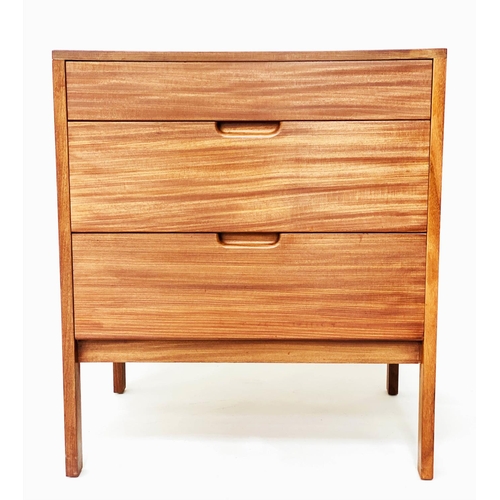 298 - CHEST BY RICHARD HORNBY FOR FYNE LADYE, 1960-s afromosia with three drawers and recessed handles, 63... 