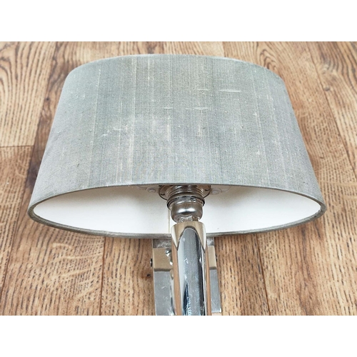 378 - WALL LIGHTS, a set of seven, with Porta Romana shades, polished metal, 62cm L each. (7)