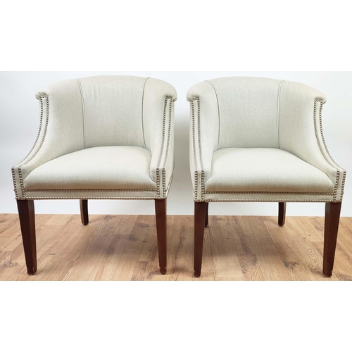 407 - ODD CHAIR COMPANY TUB CHAIRS, a set of four, each 62cm W. (4)