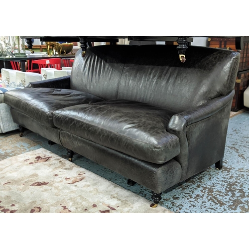 412 - SOFA, Howard style, leather, 192cm x 90cm x 89cm H.