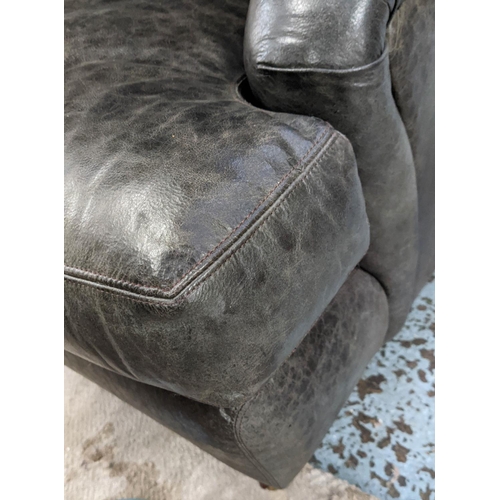 412 - SOFA, Howard style, leather, 192cm x 90cm x 89cm H.