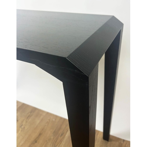 420 - LIGNE ROSET CONSOLE TABLE, 100cm x 74cm H x 36cm, ebonised wood.