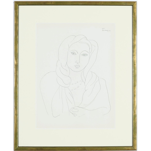 78 - HENRI MATISSE, collotype, Femme K2, Suite: Themes & variations 1943, printed by Martin Fabiani, 25 x... 