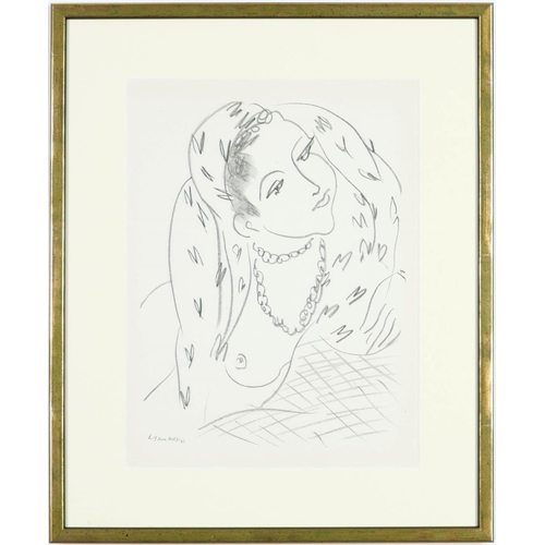 79 - HENRI MATISSE, collotype, Woman L19, Suite: Themes & variations 1943, printed by Martin Fabiani, 25 ... 