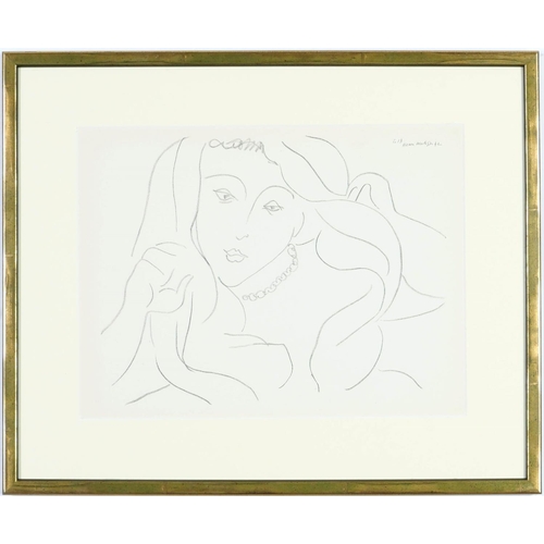 80 - HENRI MATISSE, collotype, Woman with necklace L13, Suite: Themes & variations 1943, printed by Marti... 