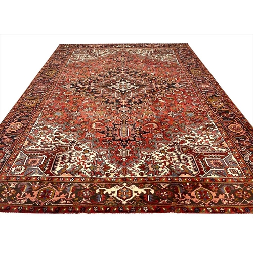 82 - FINE PERSIAN HERIZ CARPET, 340cm x 250cm.